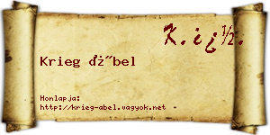 Krieg Ábel névjegykártya